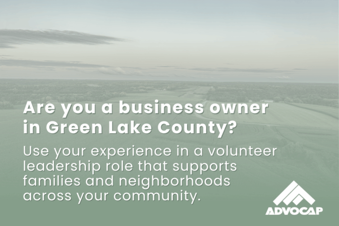 ADVOCAP Seeking Volunteer Board Member from Green Lake County